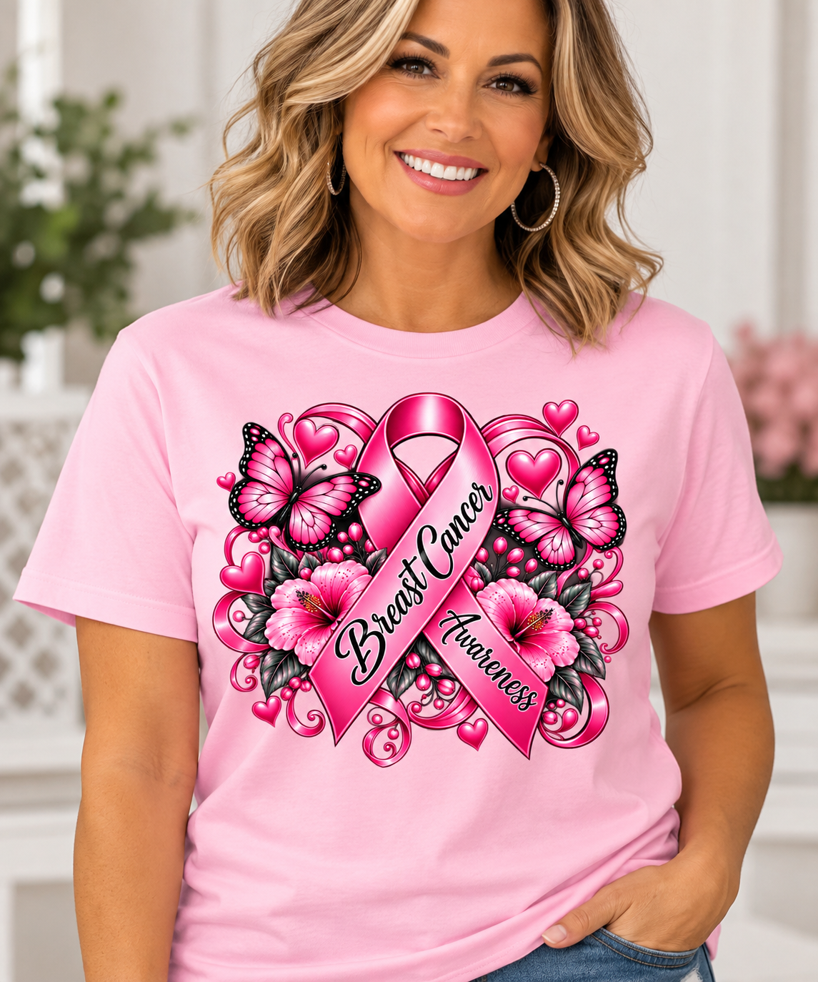 Breast Cancer ribbon tee